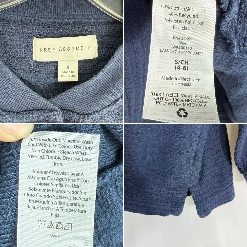 Free Assembly Sweater Women’s Blue Crewneck Small
